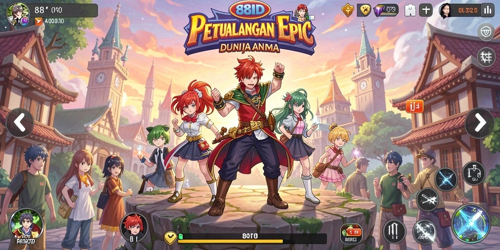 Tampilan gameplay anime yang menarik dan penuh aksi.