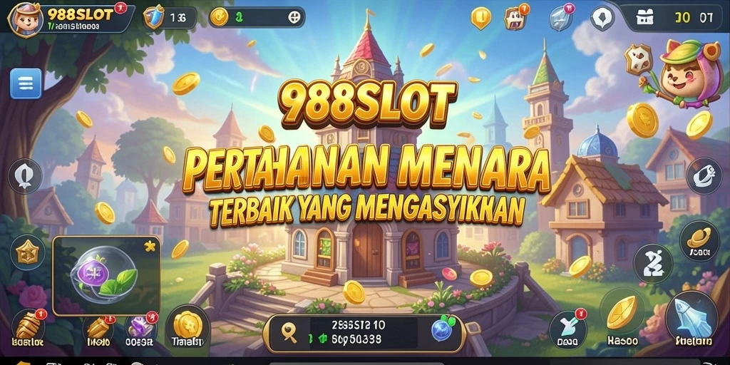 Tampilan gameplay 988SLOT yang seru dan menantang di dalam dunia Tower Defense.