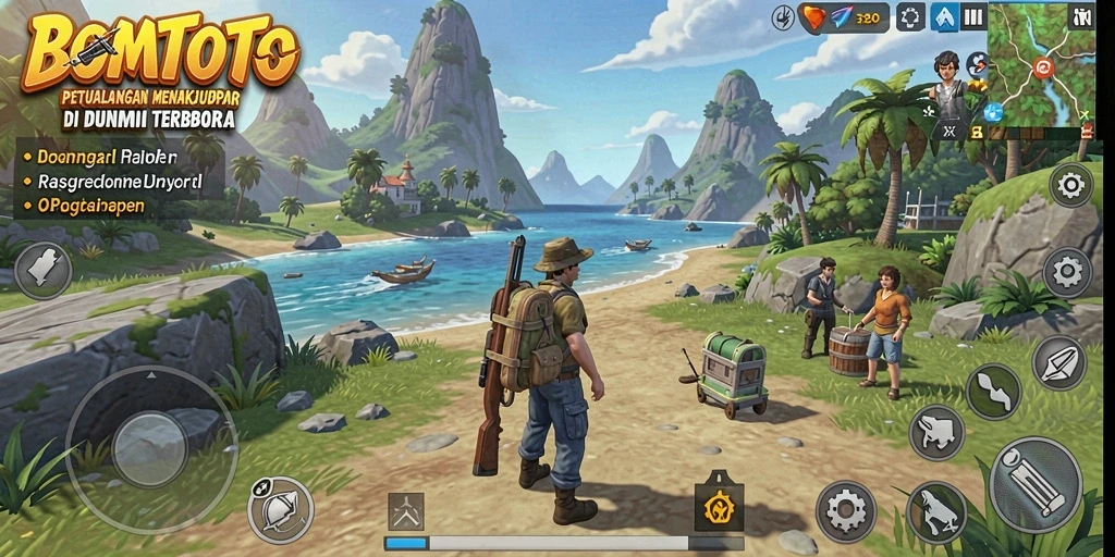 Tampilan gameplay yang penuh petualangan di dunia terbuka.