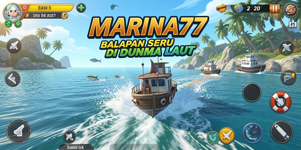 Screenshot gameplay MARINA77 yang menampilkan balapan seru.