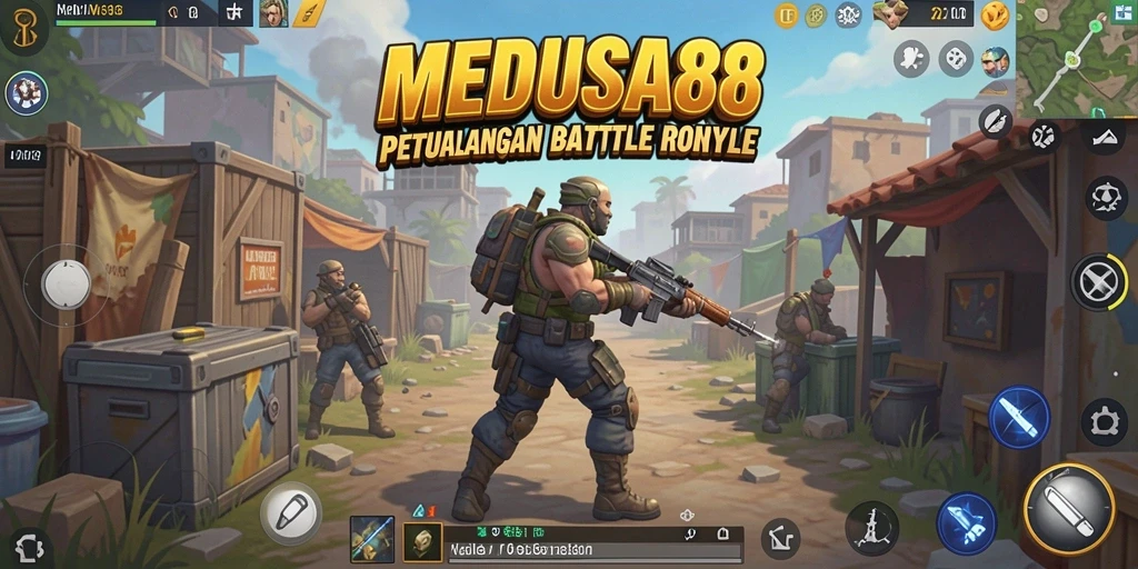 Tangkapan layar gameplay seru di MEDUSA88 dengan aksi Battle Royale.