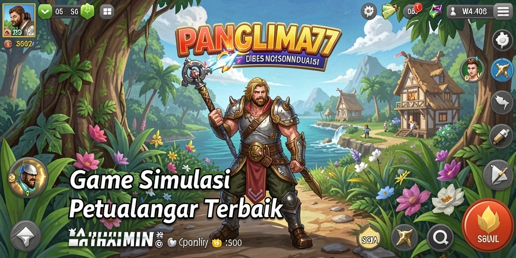 Screenshot gameplay <strong>PANGLIMA77</strong> menunjukkan petualangan seru dan interaksi pemain.