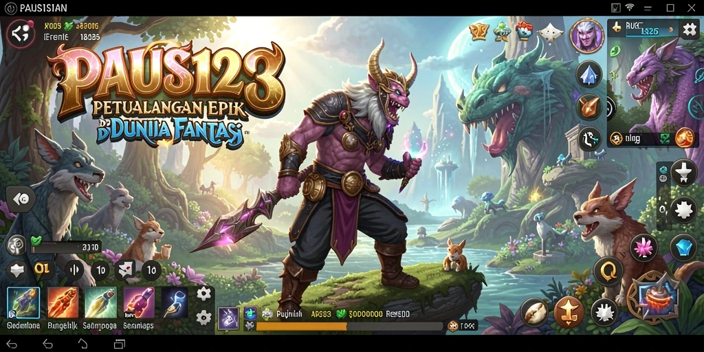 Menampilkan gameplay seru dari PAUS123 dalam dunia fantasi.