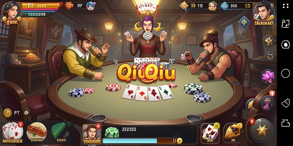 Screenshot utama PP7 menampilkan aksi seru permainan QiuQiu.