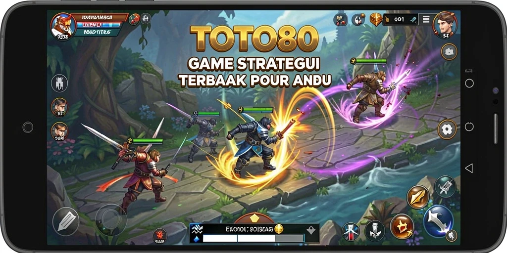 Screenshot utama TOTO80 menampilkan pertempuran intens dalam game SLG.