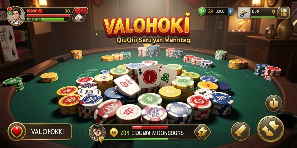 Screenshot utama VALOHOKI menampilkan keseruan gameplay QiuQiu.