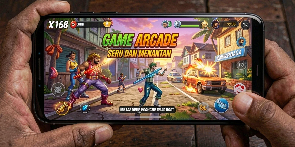 Screenshot utama <strong>X168</strong> menunjukkan gameplay arcade yang dinamis dan menarik.